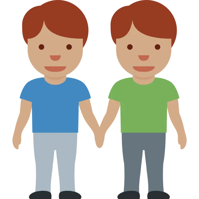 Men Holding Hands: Medium Skin Tone