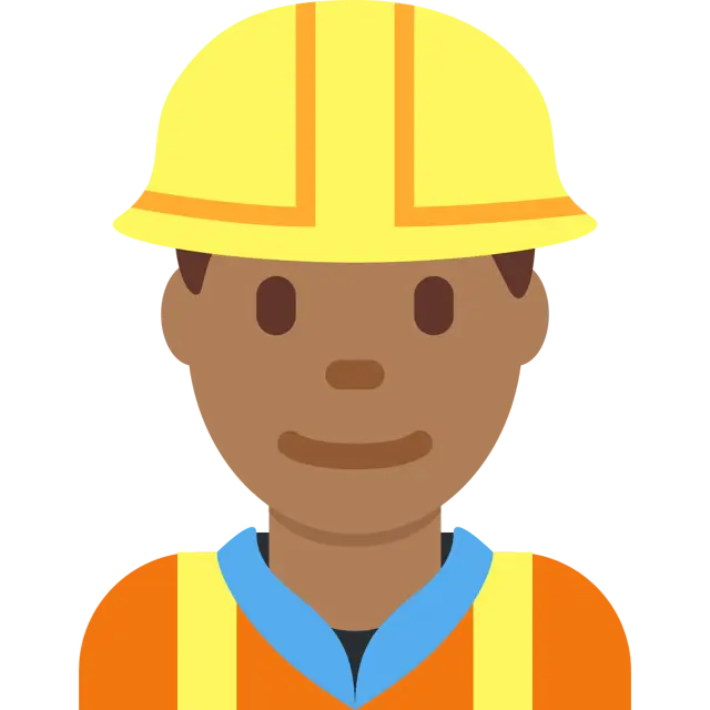 Man Construction Worker: Medium-Dark Skin Tone