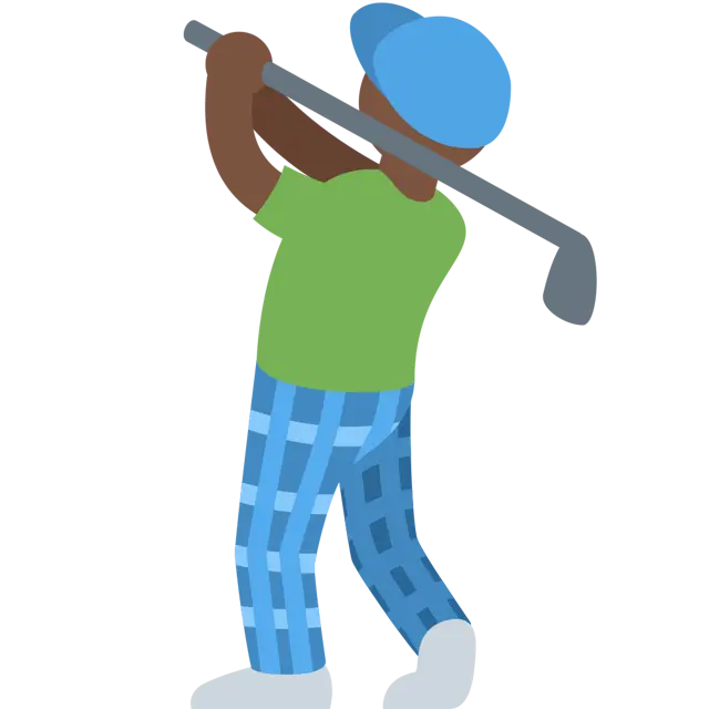 Man Golfing: Dark Skin Tone