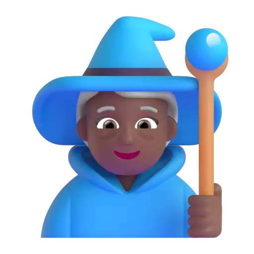 Woman Mage: Medium-Dark Skin Tone