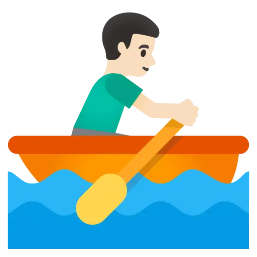 Man Rowing Boat: Light Skin Tone