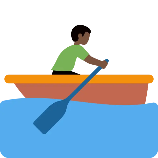 Man Rowing Boat: Dark Skin Tone