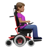 Woman in Motorized Wheelchair Facing Right: Medium Skin Tone