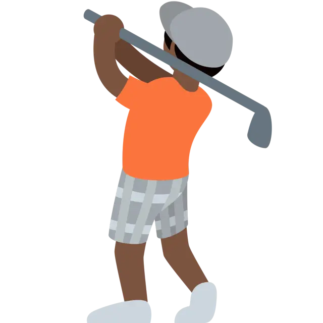 Person Golfing: Dark Skin Tone