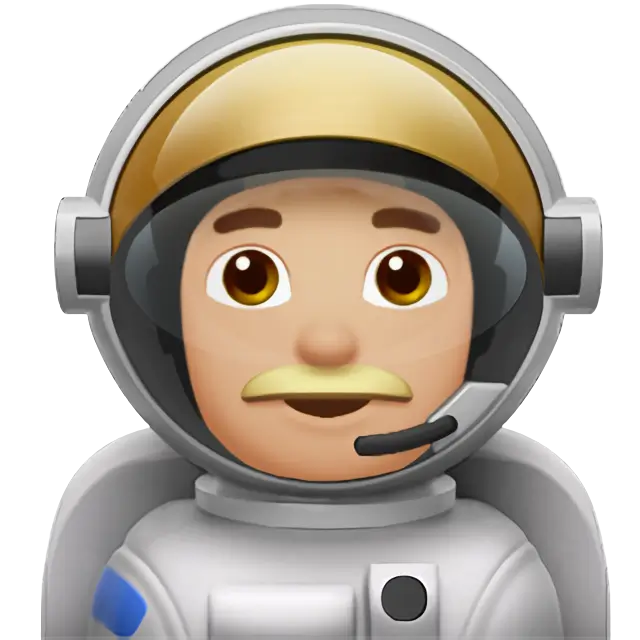 Man Astronaut: Medium-Light Skin Tone