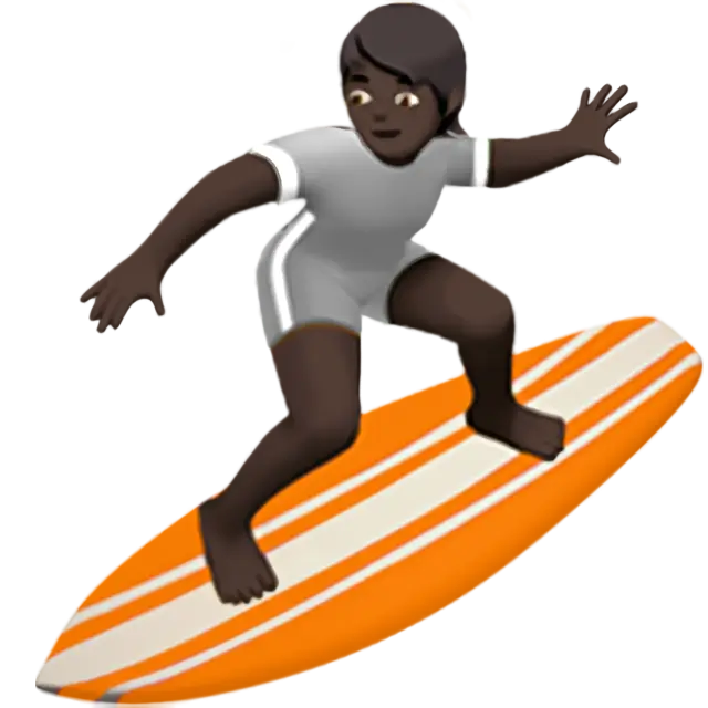 Person Surfing: Dark Skin Tone