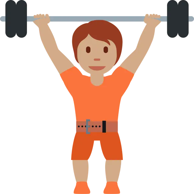 Person Lifting Weights: Medium Skin Tone