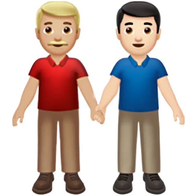 Men Holding Hands: Medium-Light Skin Tone, Light Skin Tone