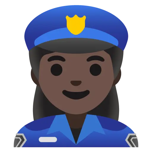 Woman Police Officer: Dark Skin Tone