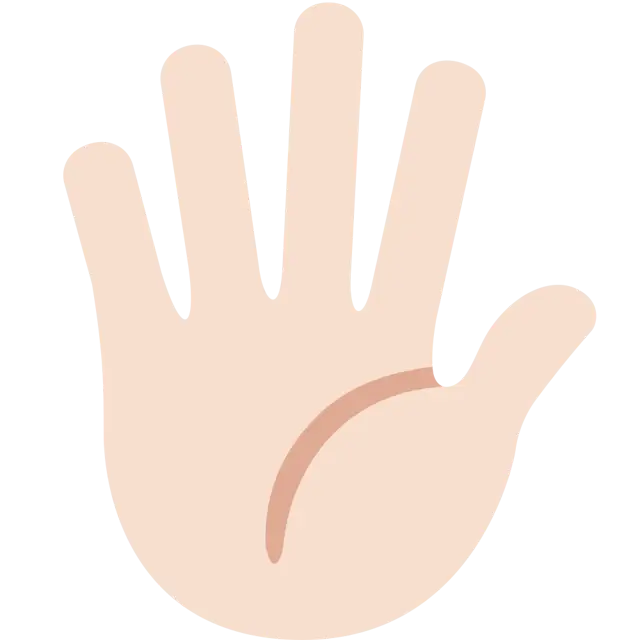 Hand With Fingers Splayed: Light Skin Tone