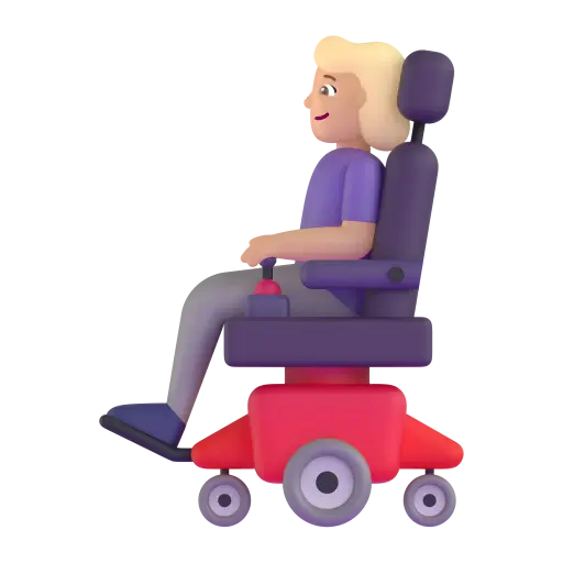 Woman in Motorized Wheelchair: Medium-Light Skin Tone