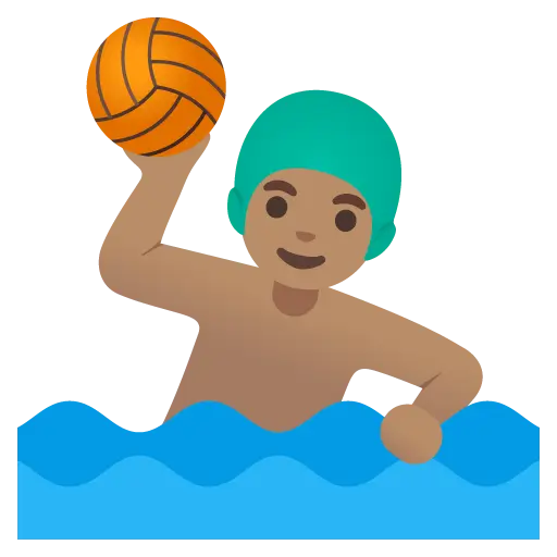 Man Playing Water Polo: Medium Skin Tone