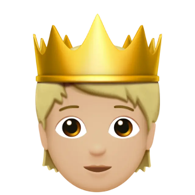 Person with Crown: Medium-Light Skin Tone