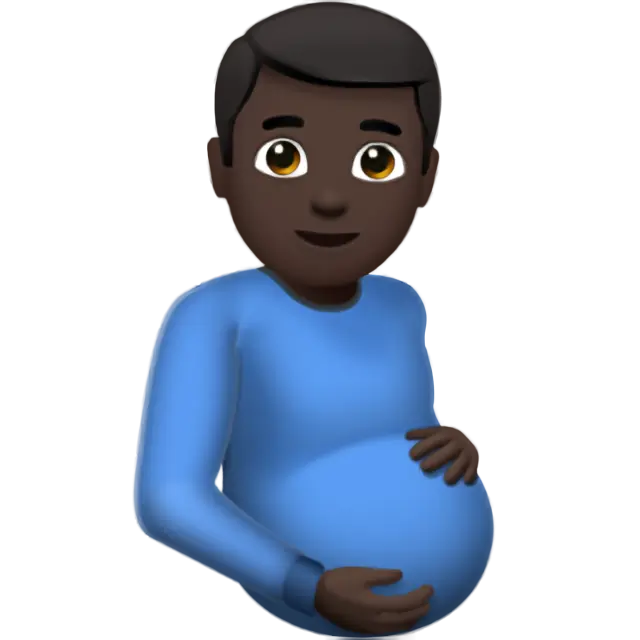 Pregnant Man: Dark Skin Tone