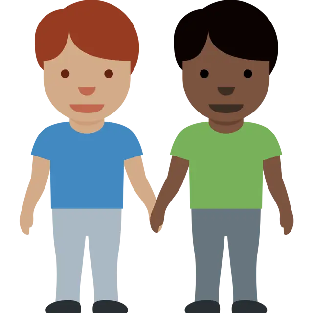 Men Holding Hands: Medium Skin Tone, Dark Skin Tone