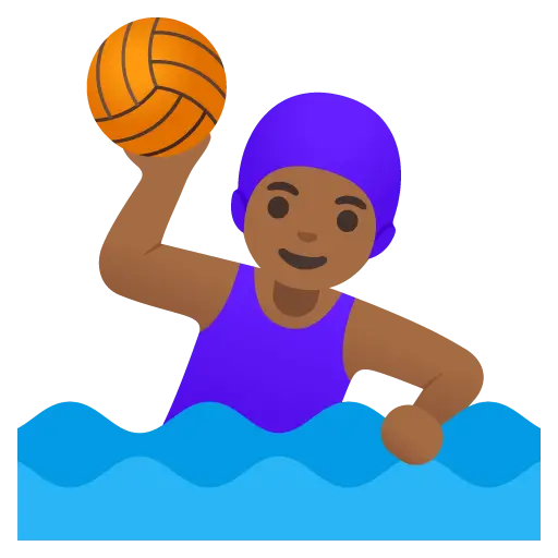 Woman Playing Water Polo: Medium-Dark Skin Tone