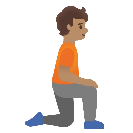 Person Kneeling Facing Right: Medium Skin Tone