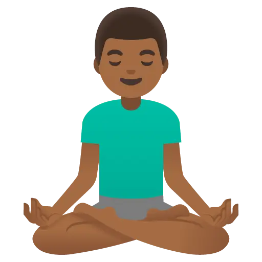 Man in Lotus Position: Medium-Dark Skin Tone