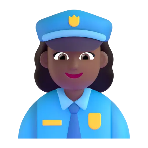 Woman Police Officer: Medium-Dark Skin Tone