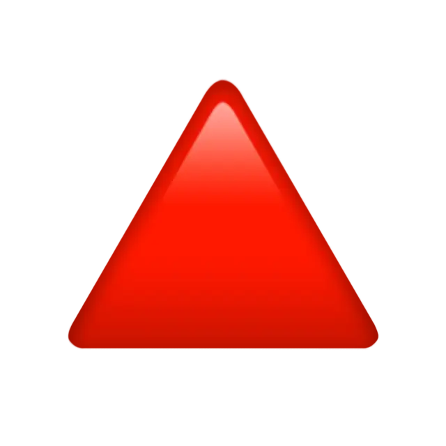 Felfelé mutató piros háromszög