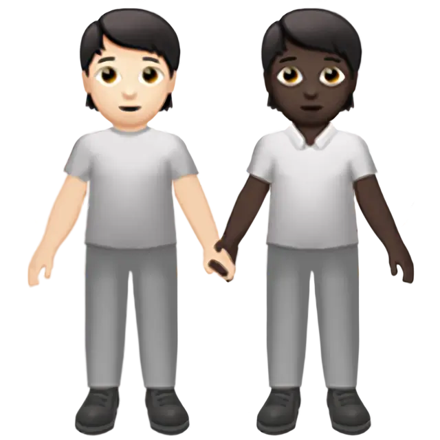 People Holding Hands: Light Skin Tone, Dark Skin Tone