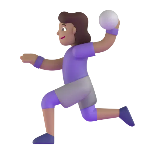 Woman Playing Handball: Medium Skin Tone