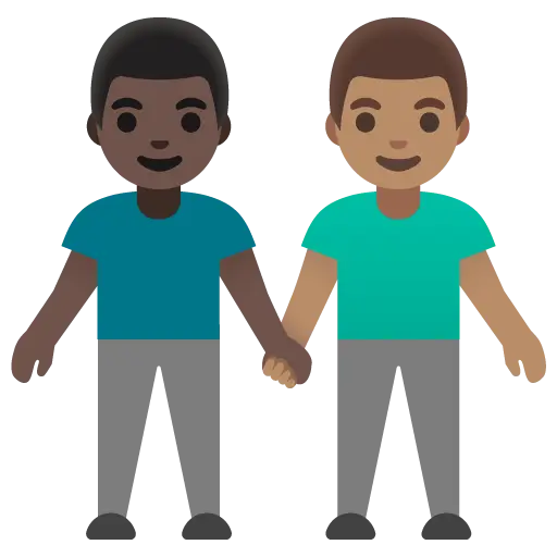 Men Holding Hands: Medium Skin Tone, Dark Skin Tone