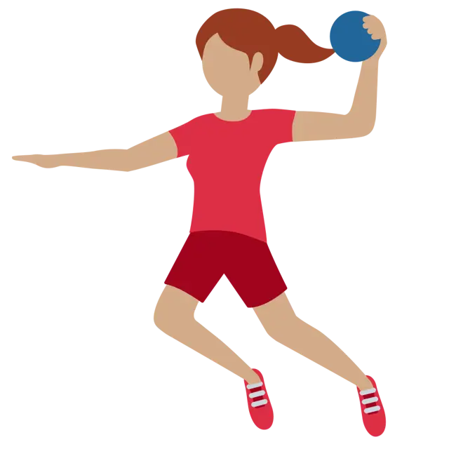 Woman Playing Handball: Medium Skin Tone