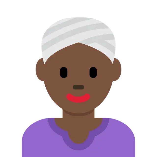 Woman Wearing Turban: Dark Skin Tone