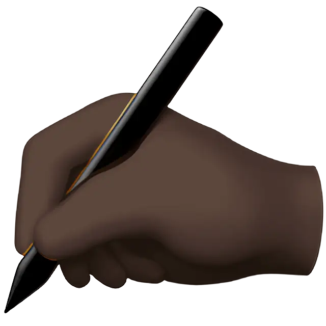 Writing Hand: Dark Skin Tone