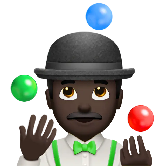 Man Juggling: Dark Skin Tone