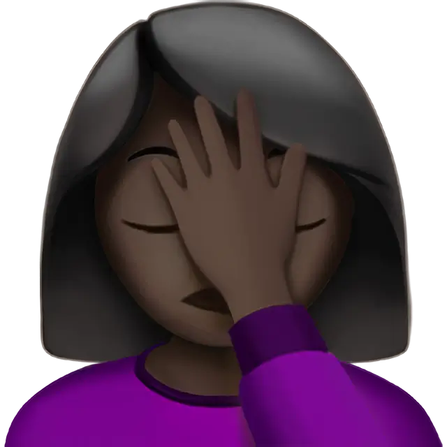 Woman Facepalming: Dark Skin Tone