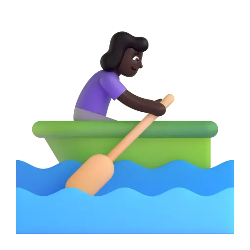 Woman Rowing Boat: Dark Skin Tone