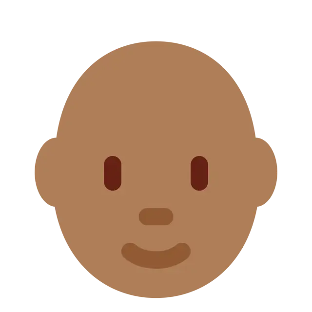 Person: Medium-Dark Skin Tone, Bald