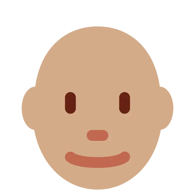 Man: Medium Skin Tone, Bald