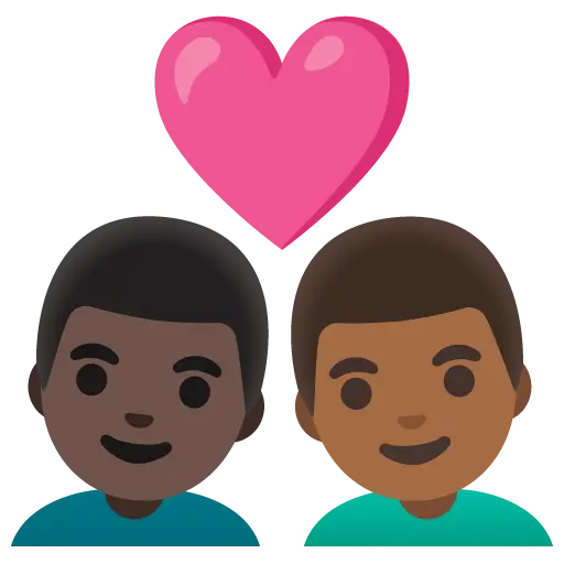 Couple with Heart: Man, Man, Medium-Dark Skin Tone, Dark Skin Tone