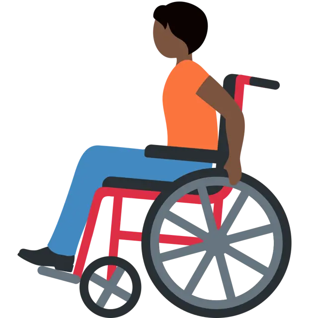 Person In Manual Wheelchair: Dark Skin Tone