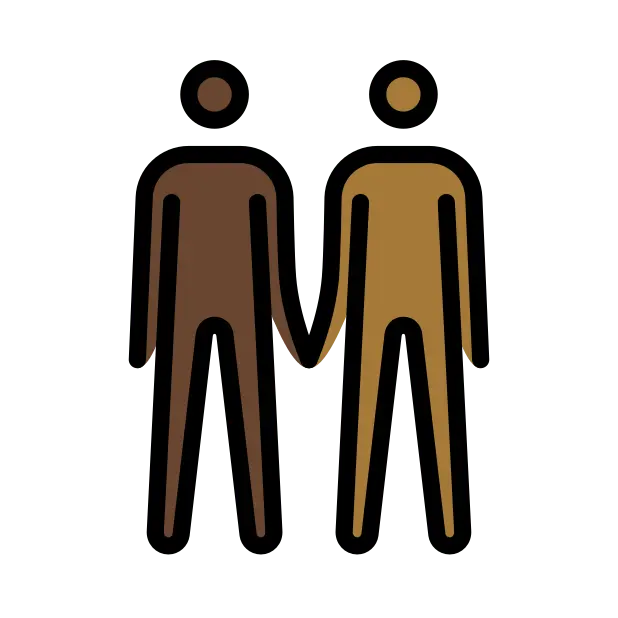 Men Holding Hands: Dark Skin Tone, Medium-Dark Skin Tone