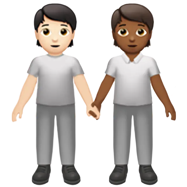 People Holding Hands: Light Skin Tone, Medium-Dark Skin Tone