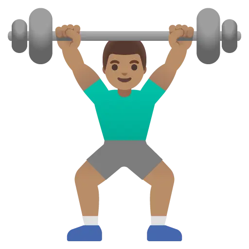 Man Lifting Weights: Medium Skin Tone