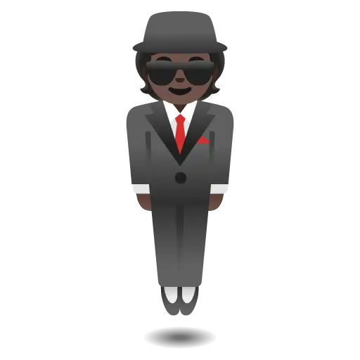 Person in Suit Levitating: Dark Skin Tone