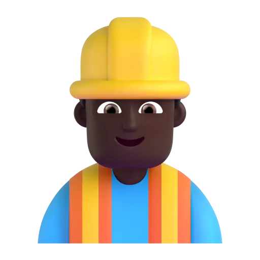 Man Construction Worker: Dark Skin Tone