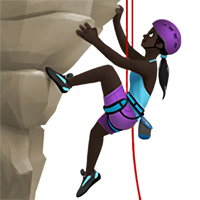 Woman Climbing: Dark Skin Tone