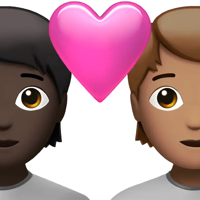 Couple with Heart: Person, Person, Dark Skin Tone, Medium Skin Tone