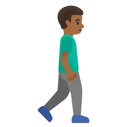 Man Walking Facing Right: Medium-Dark Skin Tone