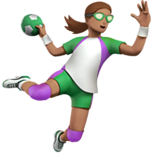 Woman Playing Handball: Medium Skin Tone