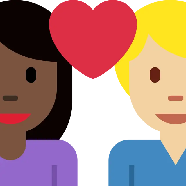 Couple With Heart: Woman, Man, Dark Skin Tone, Medium-Light Skin Tone