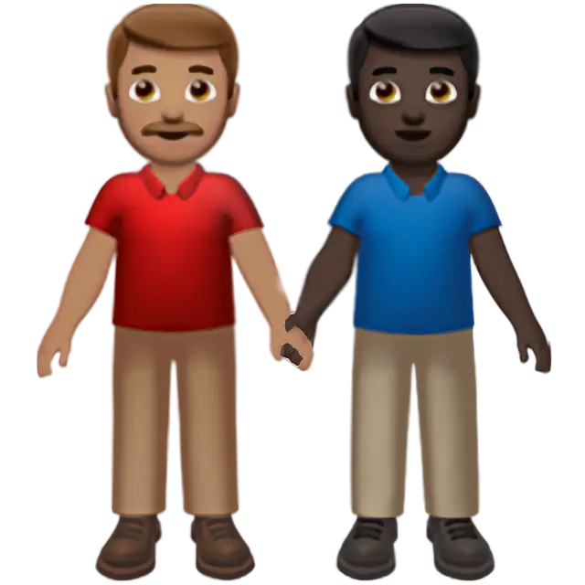 Men Holding Hands: Medium Skin Tone, Dark Skin Tone