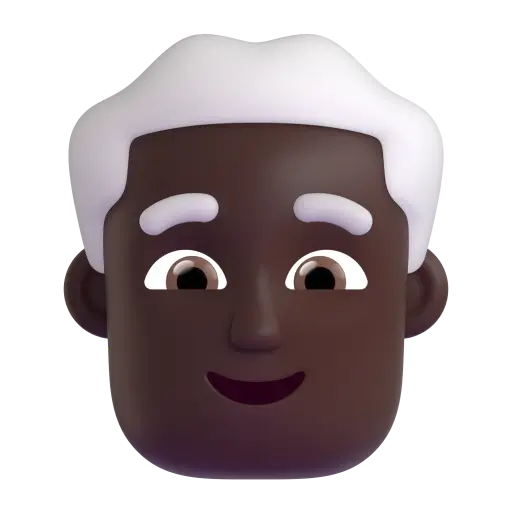 Man: Dark Skin Tone, White Hair