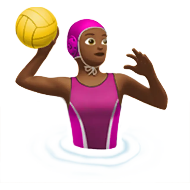 Woman Playing Water Polo: Medium-Dark Skin Tone